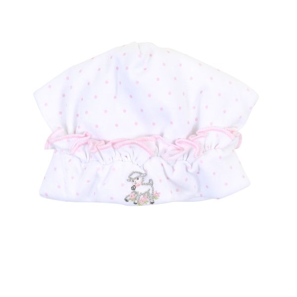 Precious Lamb Embroidered Ruffled Hat