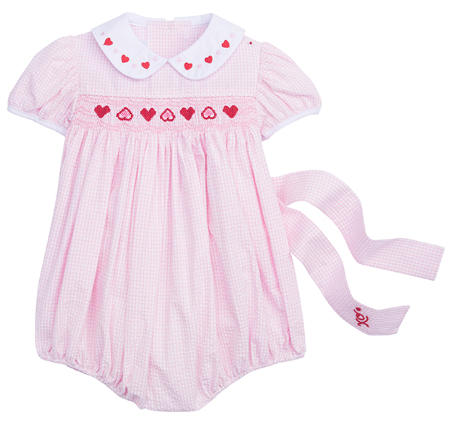 Hearts Smocked Peter Pan Bubble