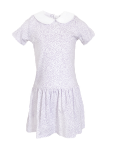 Lavender Cheetah Short Sleeve Libby Dress With Peter Pan Collar