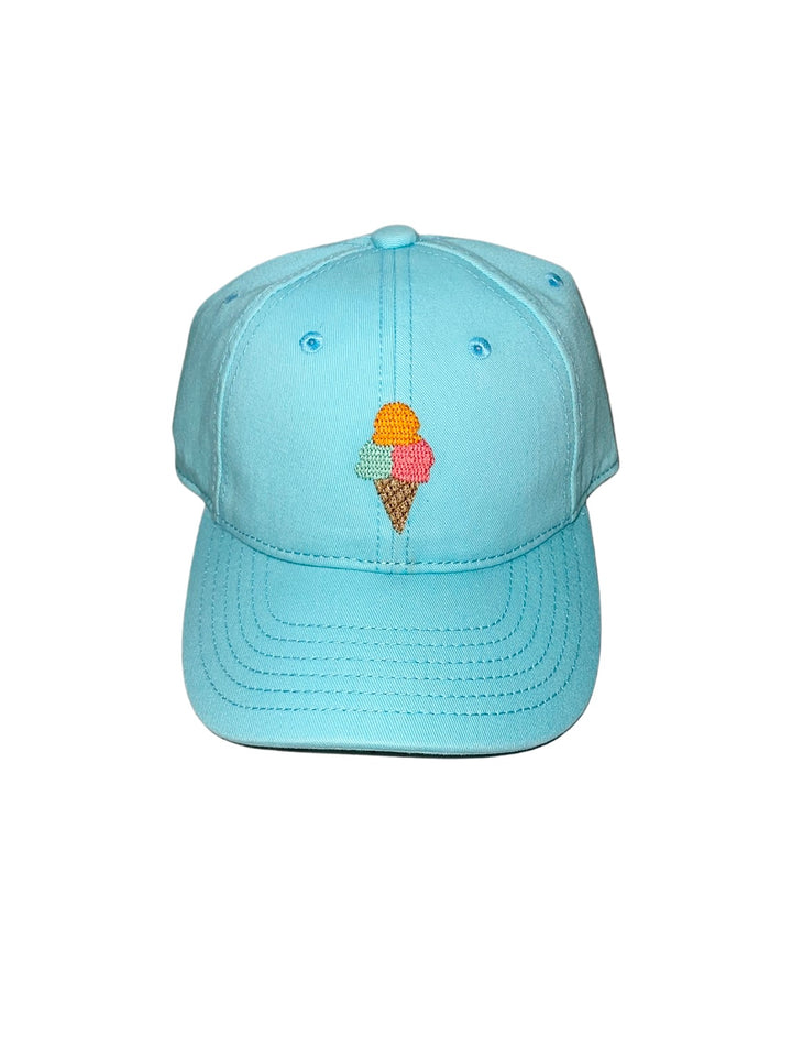 Kids Ice Cream on Aqua Baseball Hat
