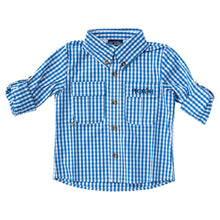 Load image into Gallery viewer, Daphne Blue Gingham Check Vented Fishing Shirt
