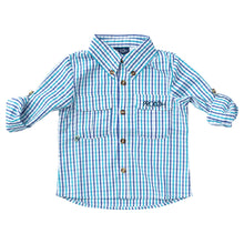 Load image into Gallery viewer, Blueberry &amp; Barrier Reef Windowpane Vented Fishing Shirt
