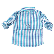 Load image into Gallery viewer, Blueberry &amp; Barrier Reef Windowpane Vented Fishing Shirt

