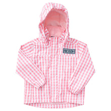 Load image into Gallery viewer, Pink Gingham Water And Wind Reflective Jacket With Pink Lining
