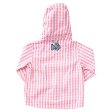 Load image into Gallery viewer, Pink Gingham Water And Wind Reflective Jacket With Pink Lining
