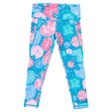 Load image into Gallery viewer, Teal Print Girls Athletic Legging
