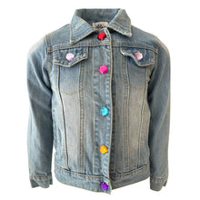 Load image into Gallery viewer, Rainbow Pearl Denim Jacket
