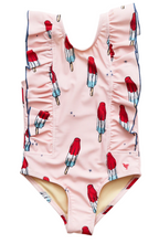 Load image into Gallery viewer, Strawberry Cream Rocket Pop Katniss Swimsuit
