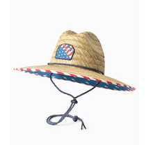 Load image into Gallery viewer, Youth Skipjack Flag Patch Straw Hat

