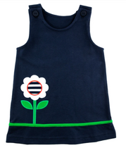 Load image into Gallery viewer, Navy Knit Jumper With Flower
