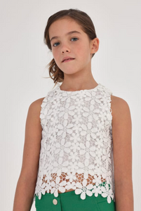 White Lace Guipure Top