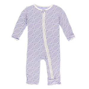 Lilac Double Helix Ruffle Coverall with Zipper
