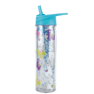 Glitter Water Bottle with Straw