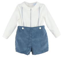 Load image into Gallery viewer, Blue Corduroy Button On Set
