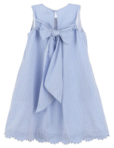 Scalloped Blue Swing Dress