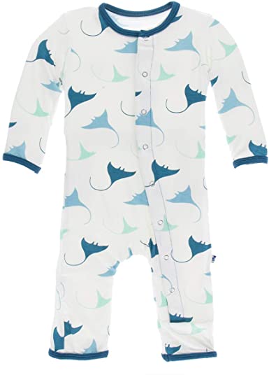 Manta Ray Print Coverall with Zipper