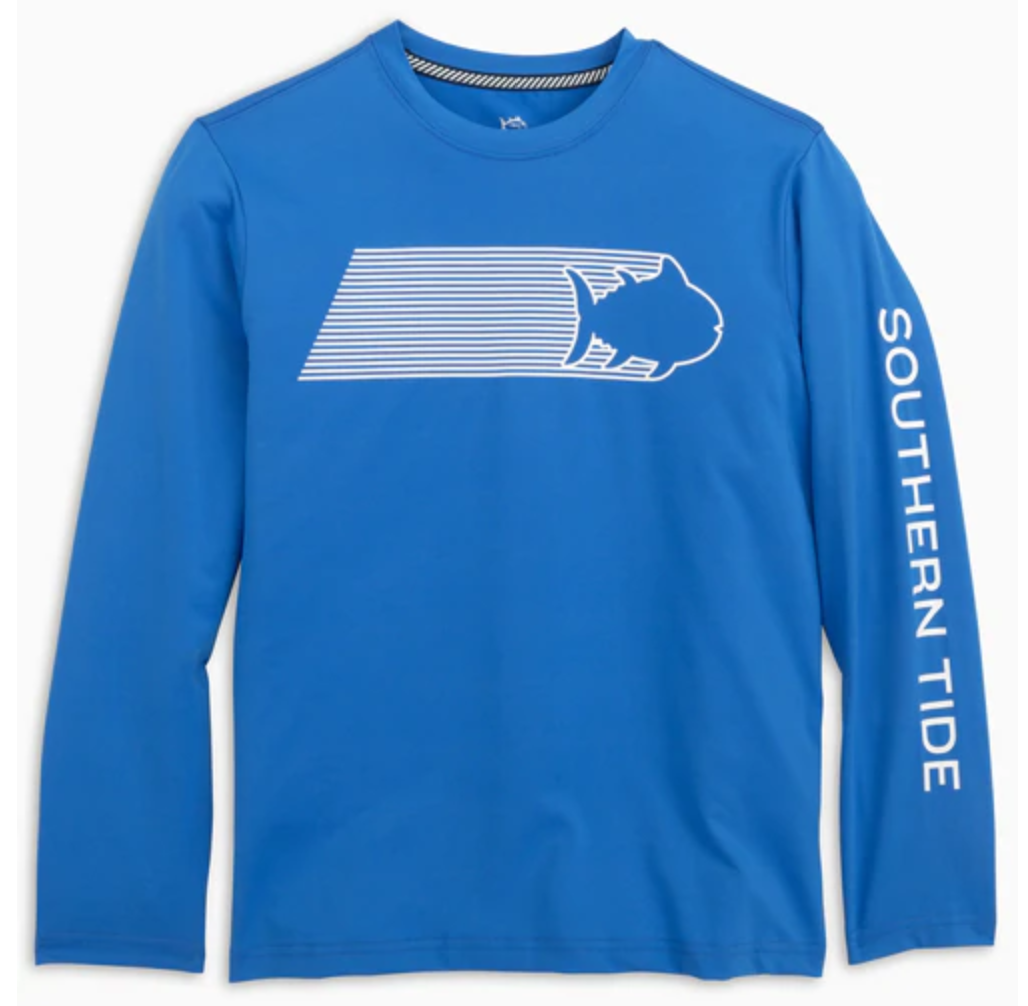 Meridian Blue Skipjack Long Sleeve Performance Tee