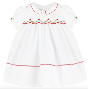 White Merrymaker Scallop Dress