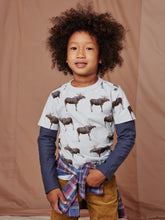 Load image into Gallery viewer, Moose Crossing Layered Sleeve Tee
