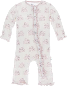 Mouse Print Muffin Ruffle Coverall