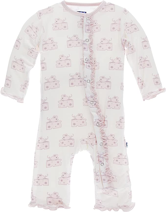 Mouse Print Muffin Ruffle Coverall