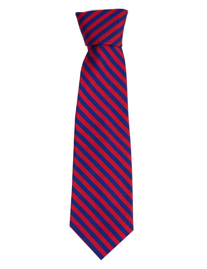 Youth Neck Tie - Navy And Red Stripe