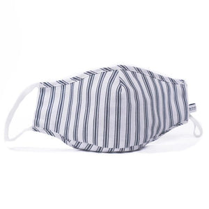 Children's Face Mask - Navy French Ticking