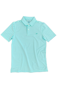 Offshore Green Driver Stripe Performance Polo