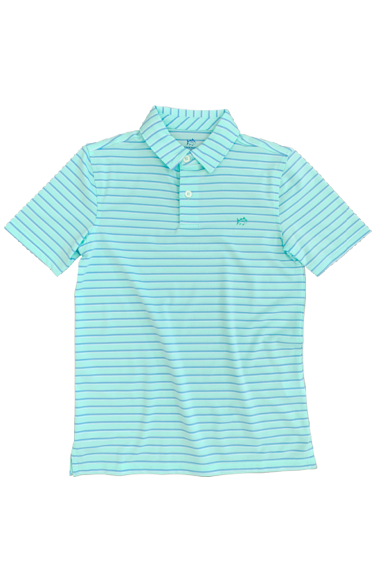 Offshore Green Driver Stripe Performance Polo