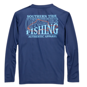 Blue Long Sleeve Offshore Fishing Performance T-Shirt