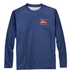 Blue Long Sleeve Offshore Fishing Performance T-Shirt