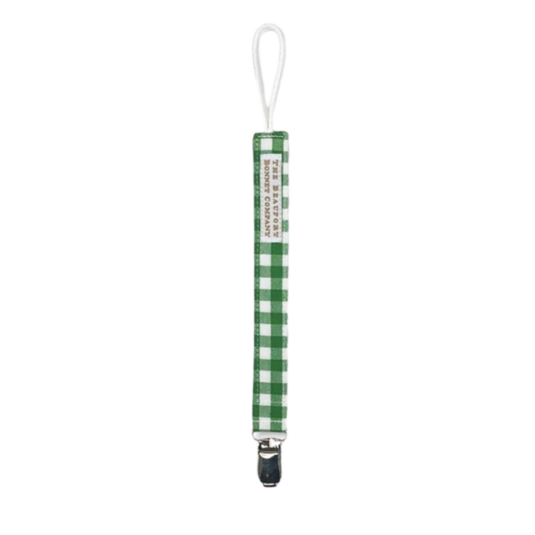 Parker Paci Clip - Green Gingham