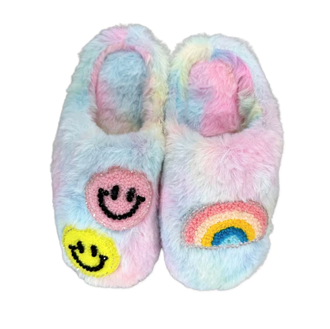 Tie Dye Patched Slide Slippers