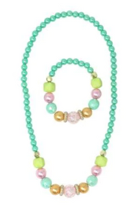 Pearlescent Necklace & Bracelet Set