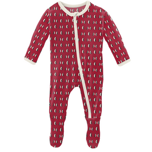 Crimson Penguins Footie With Zipper