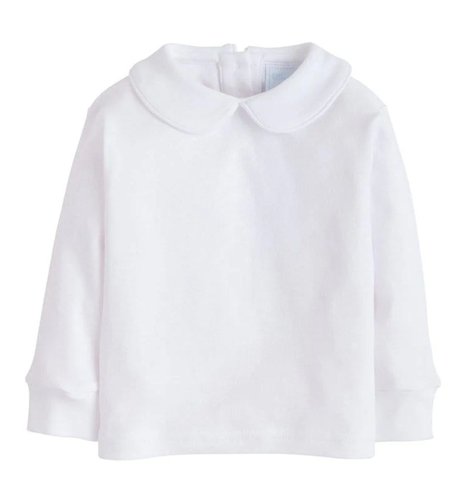 Peter Pan Piped Shirt - White *