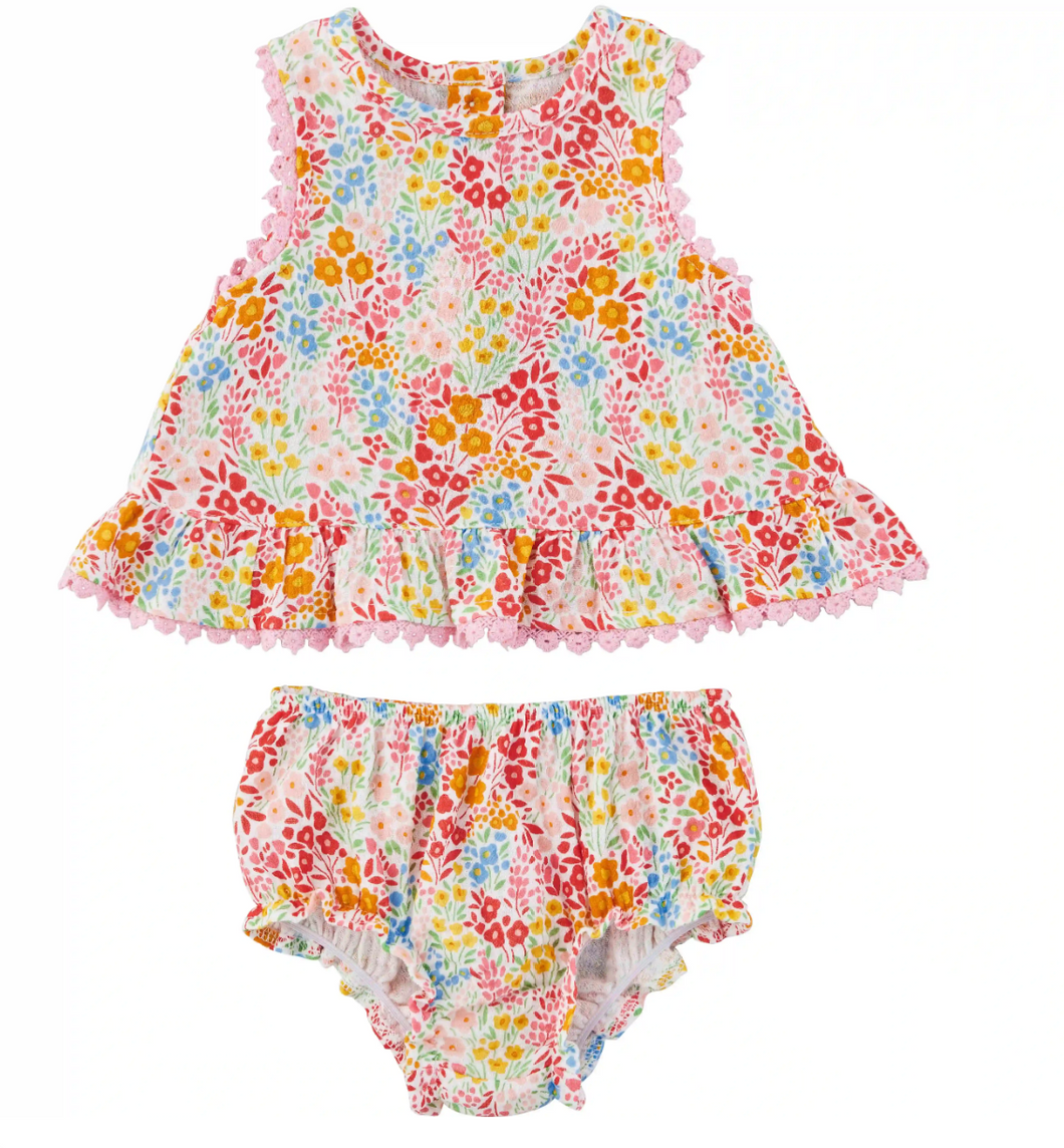 Rainbow Floral Pinafore Set