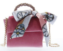 Load image into Gallery viewer, Velvet Handbag With Cross Body Chain And Matching Scarf
