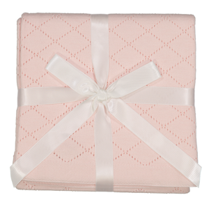 Pink Diamond Pointelle Knit Blanket