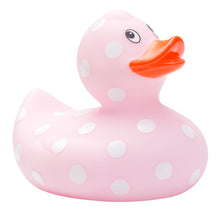 Load image into Gallery viewer, Pink Polka Dot Rubber Duckie
