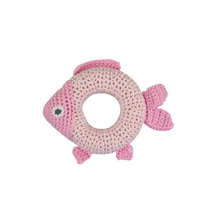 Pink Fish Bamboo 5" Ring Rattle