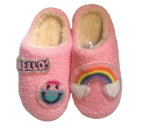 Pink Patched Slide Slippers