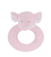 Pink Elephant Ring Rattle