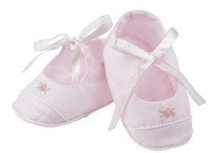 Rose Garden Ribbon Booties - Pink