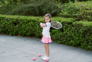 Quinn Tennis Skort - Pink and Royal