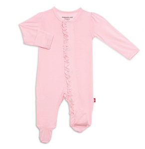 Pink Dogwood Modal Magnetic Ruffle Footie