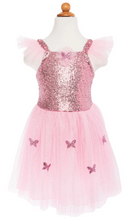 Load image into Gallery viewer, Pink Sequins Butterfly Dress With Wings

