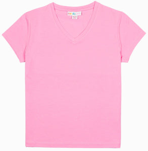 Pink Short Sleeve V-Neck Shirt