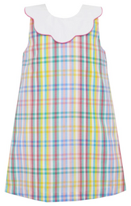 Multi Color Pastel Plaid A-Line Dress