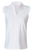 Load image into Gallery viewer, Pleat Me Up Tennis Tank -White
